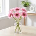 Sztuczne kwiaty ogrodowe Gerbera, różowe, 47 cm, 6 sztuk | Floristik24.pl