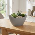 Miska dekoracyjna plastikowa szara 20cm x 9cm wys. 11,5cm 1 szt | Floristik24.pl
