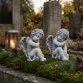 Figurka pamiątkowa śpiący aniołek szary 16cm 2 szt | Floristik24.pl