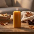 Świeca okrągła PURE żółte miodowe świece Wenzel 130/60mm | Floristik24.pl