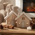 Drewniany domek dekoracyjny domek na stół stojak drewniany 16,5cm 2 szt | Floristik24.pl