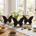 Dekoracja stołu drewniana motyl czarny naturalny 15cm 6 szt. | Floristik24.pl