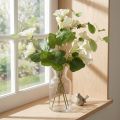 Sztuczny groszek pachnący, kwiaty ogrodowe, biały, 85 cm | Floristik24.pl