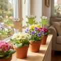Wtyczka kwiatowa żaba zabawna dekoracyjna wtyczka drewniana 7,5cm 12szt | Floristik24.pl