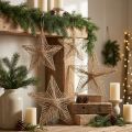 Gwiazda Juta Naturalna Poinsecja Rustykalna 30cm 4szt | Floristik24.pl