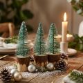 Dekoracja świąteczna Choinka zaśnieżona 10cm 8szt | Floristik24.pl