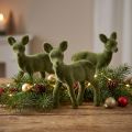 Figura dekoracyjna jeleń płowy flokowany figurki świąteczne zielone 10,5cm 6 szt | Floristik24.pl