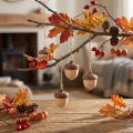 Wisząca ozdoba z żołędzi, jesień, naturalny/brązowy, 5,3x3,5 cm, 12 sztuk | Floristik24.pl