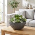 Doniczka plastikowa z rowkami antracytowa Ø30cm | Floristik24.pl
