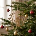 Anioł Wianek, Dekoracja świąteczna, Wiszący Anioł, Metalowa zawieszka Złota H14cm W15,5 | Floristik24.pl