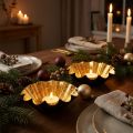 Podgrzewacz do tealightów ozdoba świąteczna forma do pieczenia czarno-złota Ø12cm 2szt | Floristik24.pl