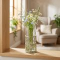 Szklany wazon walec pleciony z traw wazon dekoracyjny Ø8cm W21,5cm | Floristik24.pl