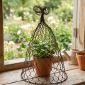 Kaptur druciany, ozdobny dzwonek, krata wykonana z metalu Brązowy W25cm Ø16cm | Floristik24.pl