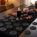 Dekoracje na Halloween w kształcie dyni, 4 cm, czarne, brokat, 72 sztuki | Floristik24.pl