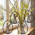 Dekoracja zajączka wielkanocnego do zawieszenia Dekoracja wielkanocna drewniana 13cm 4szt | Floristik24.pl