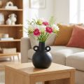 Wazon ceramiczny mini wazon z czarnym uchwytem ceramicznym Ø8,5cm W12cm | Floristik24.pl
