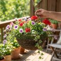 Wiszący kosz brązowy kosz wiszący kosz na rośliny mech winorośli Ø31cm | Floristik24.pl