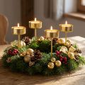 Świecznik na tealighty do podłączenia złoty świecznik na tealighty Advent Ø4cm 8 szt | Floristik24.pl