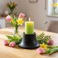 Świecznik czarny świecznik ceramiczny Ø12,5cm W7cm | Floristik24.pl