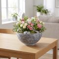 Miska dekoracyjna okrągła miska na rośliny szara czarna Ø35cm W18cm | Floristik24.pl