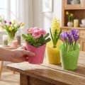 Papierowa donica doniczkowa tkana różowa żółta zielona Ø9cm W18cm 9szt | Floristik24.pl