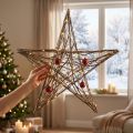 Dekoracyjna gwiazda z gałązek poinsecji do zawieszenia 60cm | Floristik24.pl