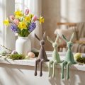 Półki w kształcie zajączka wielkanocnego, flokowane, zielono-brązowe, 28 cm, 3 sztuki | Floristik24.pl