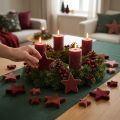 Gwiazdki dekoracyjne flokowane, dekoracja posypkowa Burgundowy Brąz Ø4/5cm 40 szt. | Floristik24.pl