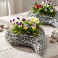 Dekoracyjna doniczka w kształcie serca z winorośli, biała, kreatywny pomysł na roślinę do domu i na prezent, folia plastikowa, zestaw 4 szt., 15 cm x 23 cm x 5 cm | Floristik24.pl