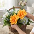 Róża piankowa Ø15cm Żółta 4 szt | Floristik24.pl