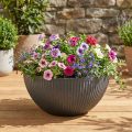 Doniczka plastikowa antracytowa Ø40cm wys. 18,5cm | Floristik24.pl