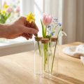 Wazon dekoracyjny z probówką z korkową pokrywką Ø4cm W18cm 6 szt | Floristik24.pl