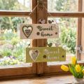 Dekoracja okienna, dekoracja wisząca, drewniany napis „Sweet Home”, 25 cm, 2 sztuki | Floristik24.pl