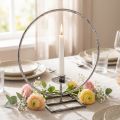 Pierścionek dekoracyjny metalowy świecznik srebrny shabby chic Ø32cm | Floristik24.pl