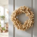 Wianek na drzwi, wianek dekoracyjny, wianek z suszonych kwiatów, trawa aksamitna, Lagurus, styl boho, naturalna dekoracja, Ø31cm | Floristik24.pl
