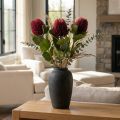 Kwiaty sztuczne, Banksia, Proteaceae wino czerwone L58cm W6cm 3szt | Floristik24.pl