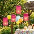 Lampion Pociąg Latarnia Różowa Ø10cm W13cm 8szt | Floristik24.pl