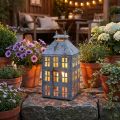 Latarnia dekoracyjna w stylu vintage, metalowa latarnia, styl shabby chic, wys. 35 cm | Floristik24.pl