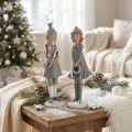 Deco figurki zimowe figurki dziecięce dziewczynki wys.19cm 2szt | Floristik24.pl
