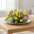 Talerz dekoracyjny metalowy srebrny błyszczący Ø36cm W3cm | Floristik24.pl