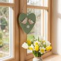 Serce filcowe do powieszenia ptaka zielone naturalne 17x21cm 6 szt | Floristik24.pl