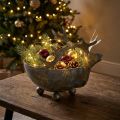 Miska z głową renifera metalowa w kolorze starego złota Ø14cm | Floristik24.pl