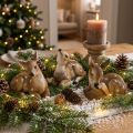 Ozdoba jeleń figurka jelonka leżąca dekoracja stołu 13×6,5×12cm 3 szt. | Floristik24.pl