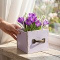 Szuflada Shabby Chic Deco Wood Purple Spring Deco 12,5×12,5×10cm | Floristik24.pl