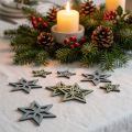 Deco Stars Wood Blue, Green Wood Stars Christmas 4cm Mix 36szt | Floristik24.pl