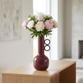 Nowoczesny, artystyczny wazon z długą szyjką i okrągłymi uchwytami do stylowych wnętrz, 24 cm | Floristik24.pl