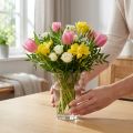 Wazon szklany przezroczysty Ø8cm W11cm do dekoracji stołu | Floristik24.pl