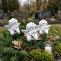 Wtyczka dekoracyjna figurki aniołów dekoracja nagrobna biała wys. 5cm 6 szt | Floristik24.pl