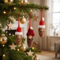 Ozdoba na choinkę krasnal stożek krasnal czerwony 9cm 12szt | Floristik24.pl