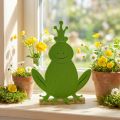 Frog King Felt Wood Green 20cm x 27,5cm Letnia dekoracja | Floristik24.pl